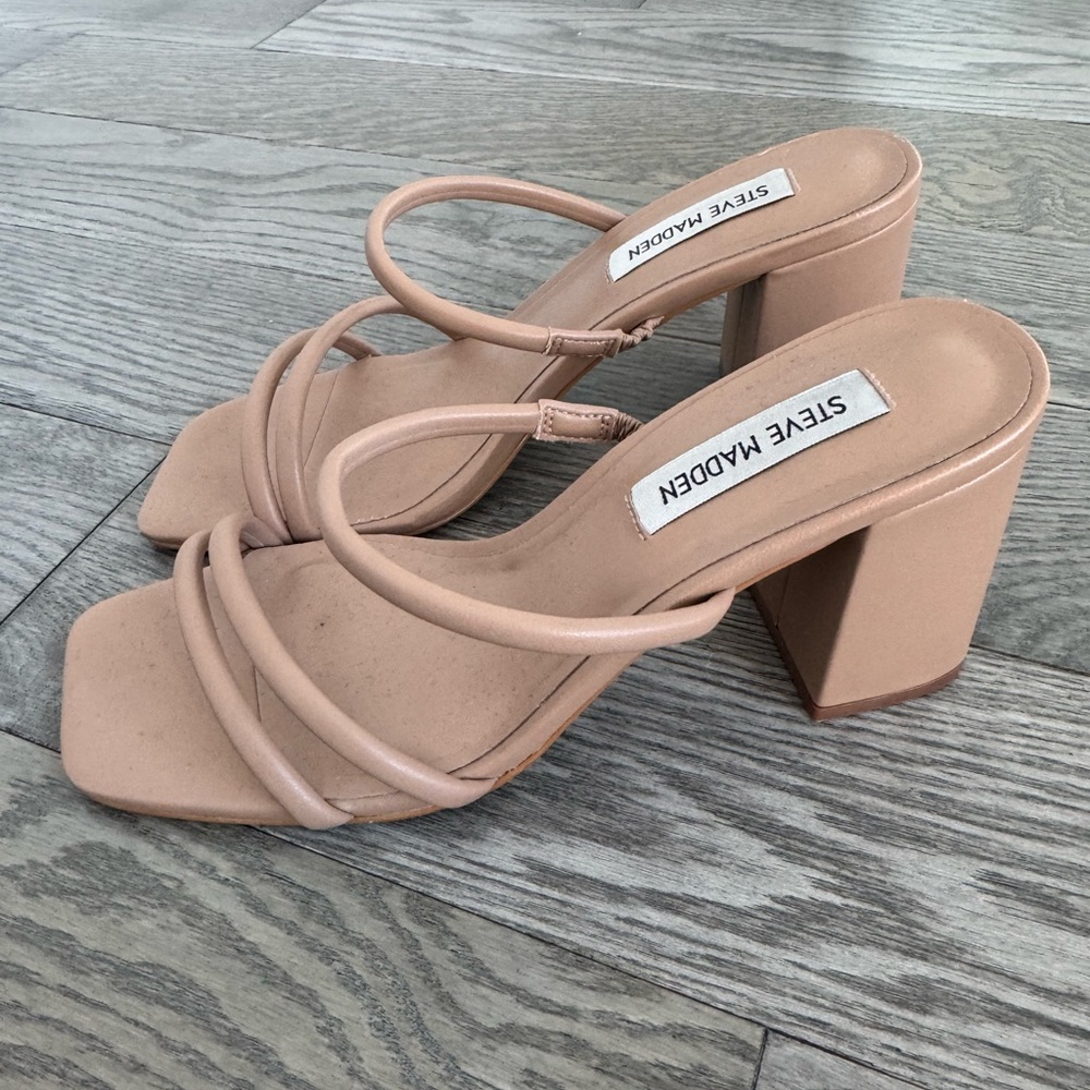 Steve Madden Nude Block Heel Sandals